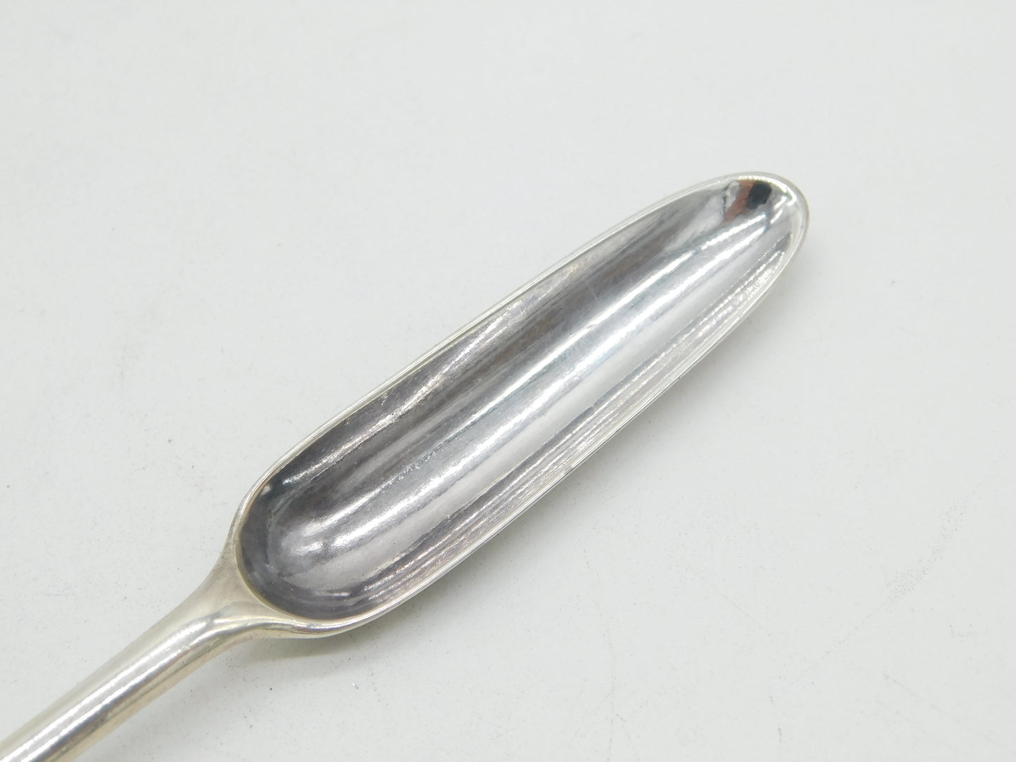 George II Sterling Silver Bone Marrow Scoop Spoon Lion Crest 1757 London Antique