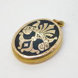 Victorian 9ct Gold Back & Front Enamel 'In Memory Of' Mourning Locket Antique