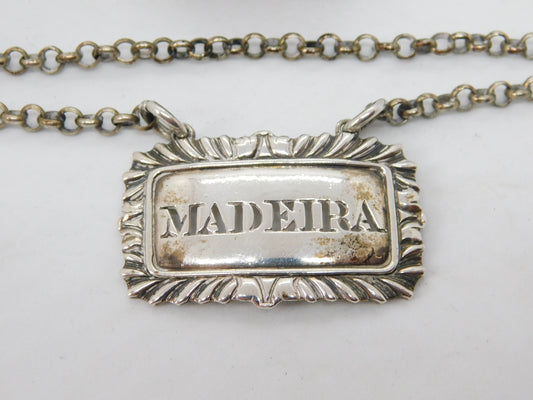 Georgian Sterling Silver Floral Madeira Decanter Label 1817 London Antique