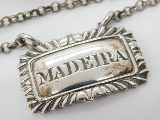 Georgian Sterling Silver Floral Madeira Decanter Label 1817 London Antique