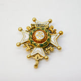 20ct Yellow Gold Enamel Royal Order of the Batch KCB Miniature Medal Antique