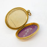 Victorian 9ct Gold Back & Front Enamel 'In Memory Of' Mourning Locket Antique
