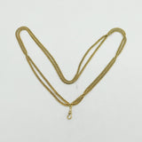 Victorian Rolled Gold Long Guard Muff Chain & Dog Clip Necklace Antique