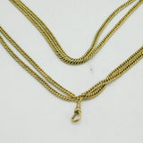 Victorian Rolled Gold Long Guard Muff Chain & Dog Clip Necklace Antique