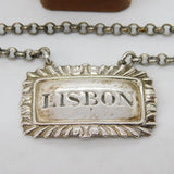 Georgian Sterling Silver Floral 'Lisbon' Wine Decanter Label c1815 Antique