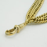 Victorian Rolled Gold Long Guard Muff Chain & Dog Clip Necklace Antique