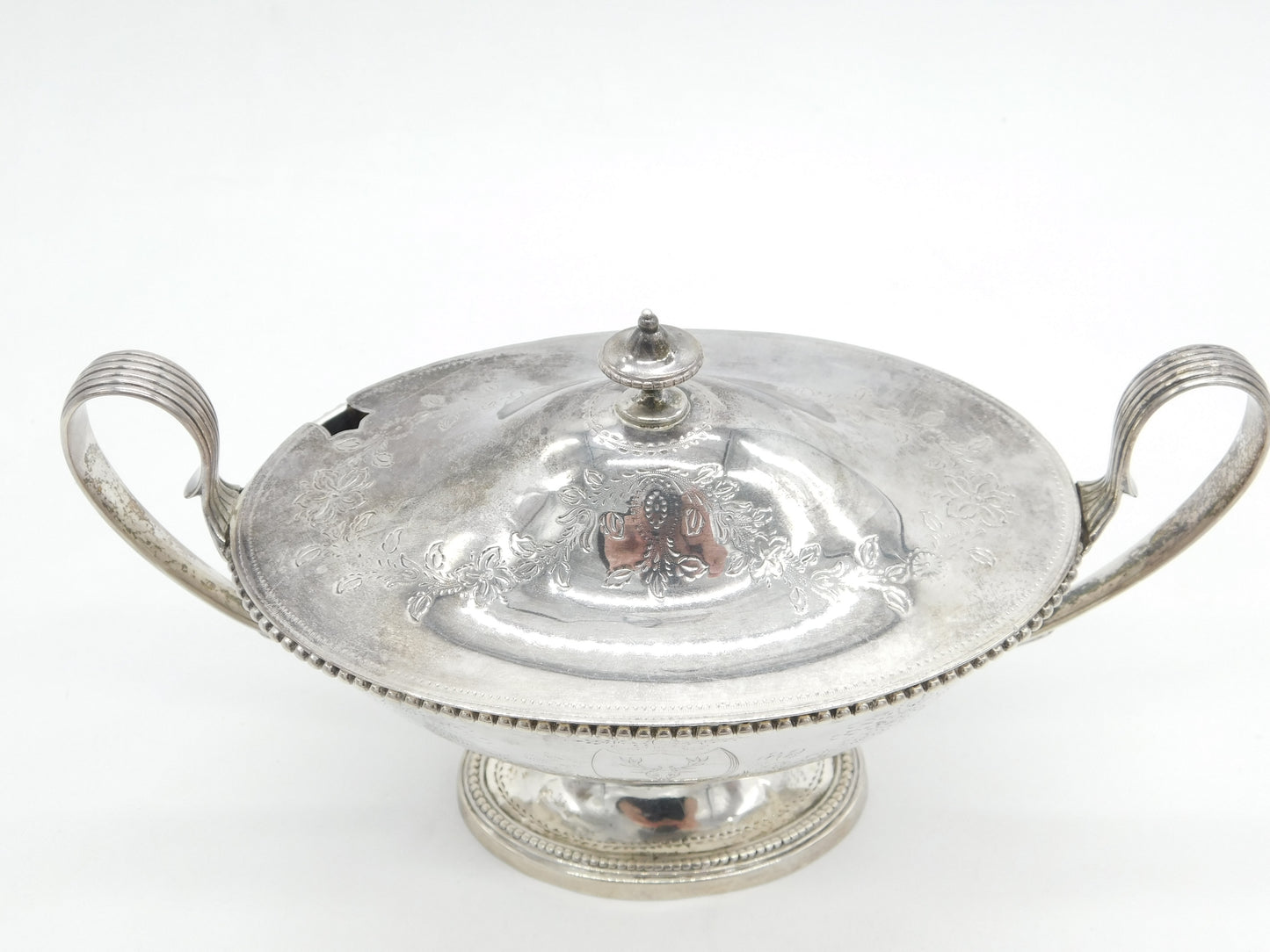 George III Sterling Silver Sauce Tureen & Cover Stag Crest Antique 1784 London