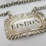 Georgian Sterling Silver Floral 'Lisbon' Wine Decanter Label c1815 Antique