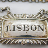 Georgian Sterling Silver Floral 'Lisbon' Wine Decanter Label c1815 Antique