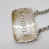 Georgian Sterling Silver Floral 'Lisbon' Wine Decanter Label c1815 Antique