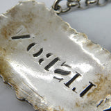 Georgian Sterling Silver Floral 'Lisbon' Wine Decanter Label c1815 Antique