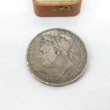 King George IV Sterling Silver Tertio Crown Coin 1822 Fair Condition Antique