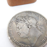 King George IV Sterling Silver Tertio Crown Coin 1822 Fair Condition Antique