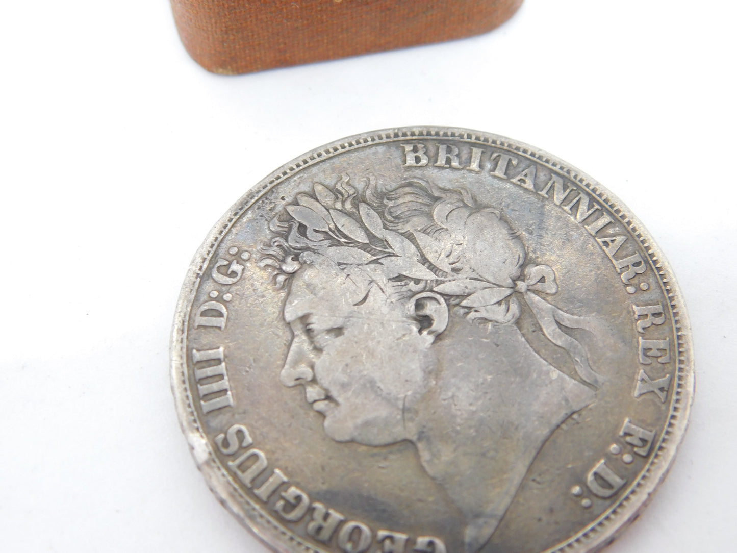 King George IV Sterling Silver Tertio Crown Coin 1822 Fair Condition Antique