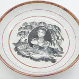 Georgian Porcelain Transfer-Printed Queen Charlotte Memorial Teacup & Saucer Pair Antique 1817