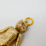9ct Yellow Gold Diamond Eye Articulated Teddy Bear Pendant Vintage 1966 London