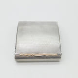 Sterling Silver Engine Turned Cigarette Case with Rose Gold Clip 1931 Chester