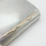 Sterling Silver Engine Turned Cigarette Case with Rose Gold Clip 1931 Chester