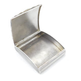 Sterling Silver Engine Turned Cigarette Case with Rose Gold Clip 1931 Chester