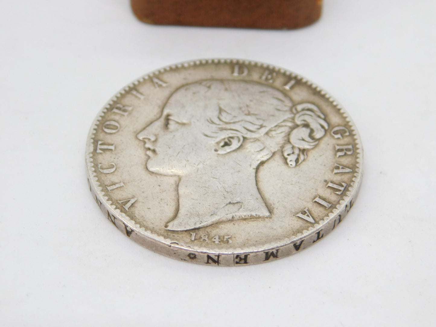 Queen Victoria Sterling Silver Young Head Crown Coin 1845 Fine Condition Antique