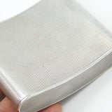 Sterling Silver Engine Turned Cigarette Case with Rose Gold Clip 1931 Chester