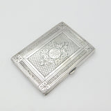 Victorian Sterling Silver Floral Pattern Week Diary Case 1871 Birmingham Antique