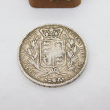 Queen Victoria Sterling Silver Young Head Crown Coin 1845 Fine Condition Antique