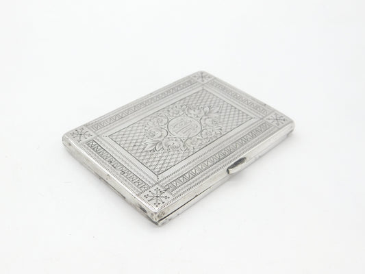 Victorian Sterling Silver Floral Pattern Week Diary Case 1871 Birmingham Antique