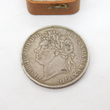 King George IV Sterling Silver Secundo Crown Coin 1821 Fair Condition Antique