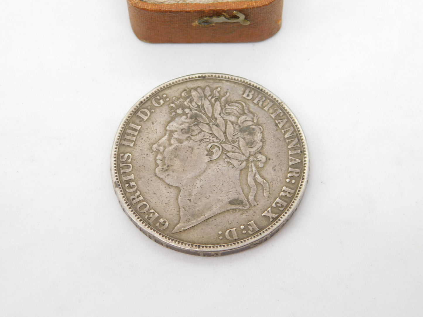 King George IV Sterling Silver Secundo Crown Coin 1821 Fair Condition Antique