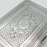 Victorian Sterling Silver Floral Pattern Week Diary Case 1871 Birmingham Antique
