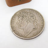 King George IV Sterling Silver Secundo Crown Coin 1821 Fair Condition Antique