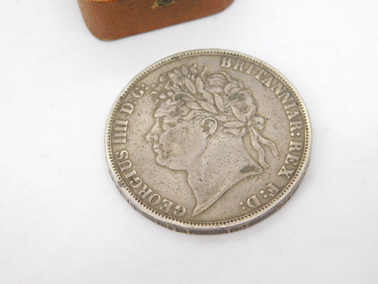 King George IV Sterling Silver Secundo Crown Coin 1821 Fair Condition Antique