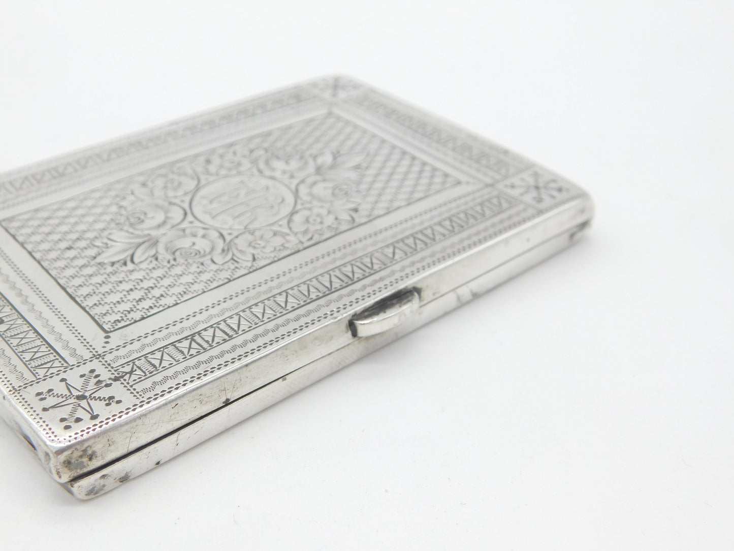 Victorian Sterling Silver Floral Pattern Week Diary Case 1871 Birmingham Antique