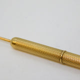 Edwardian 9ct Yellow Gold Engine Turned Propelling Toothpick Fob Antique c1910