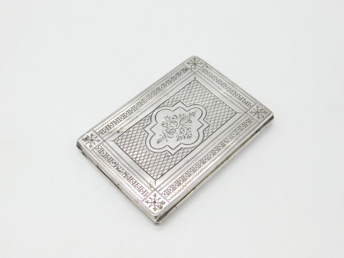 Victorian Sterling Silver Floral Pattern Week Diary Case 1871 Birmingham Antique