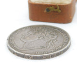 King George IV Sterling Silver Secundo Crown Coin 1821 Fair Condition Antique