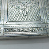 Victorian Sterling Silver Floral Pattern Week Diary Case 1871 Birmingham Antique