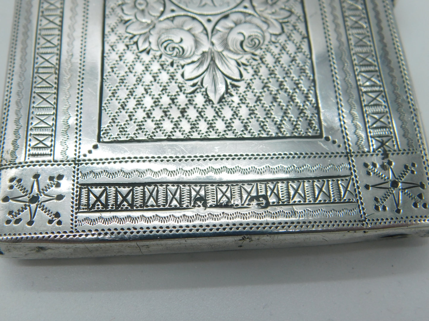 Victorian Sterling Silver Floral Pattern Week Diary Case 1871 Birmingham Antique