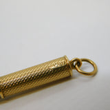 Edwardian 9ct Yellow Gold Engine Turned Propelling Toothpick Fob Antique c1910