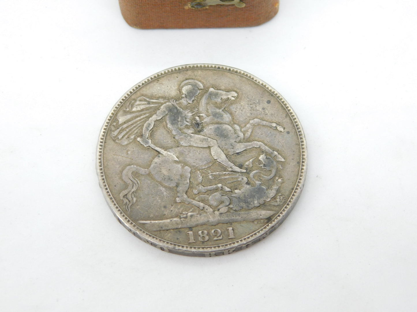 King George IV Sterling Silver Secundo Crown Coin 1821 Fair Condition Antique