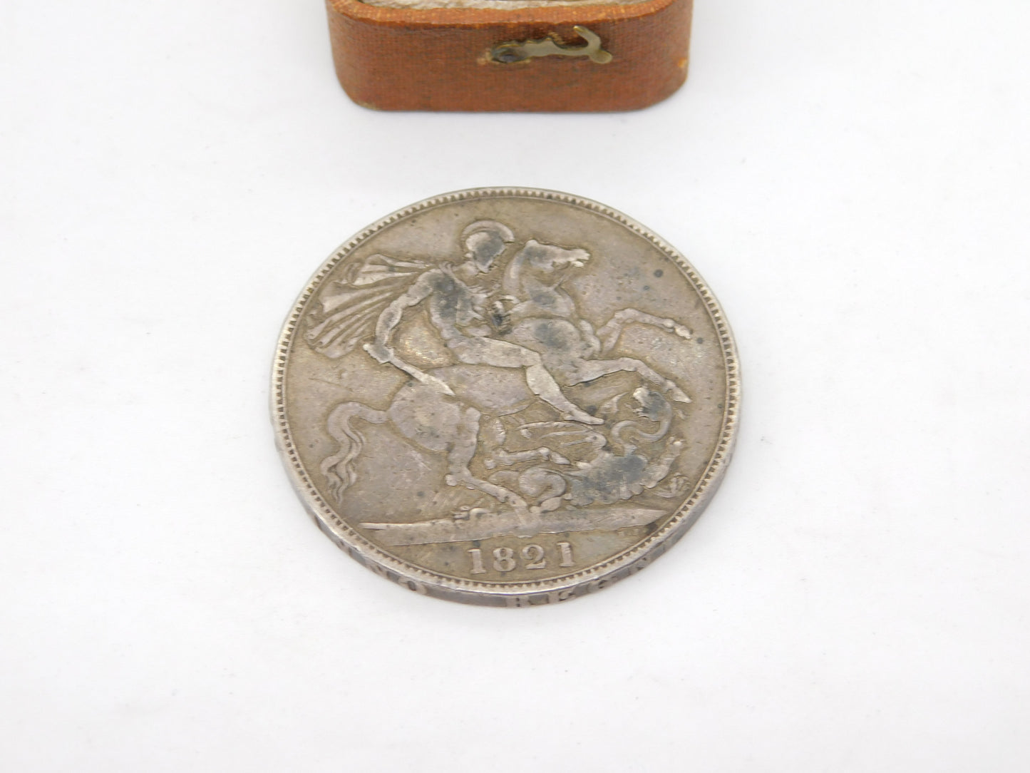 King George IV Sterling Silver Secundo Crown Coin 1821 Fair Condition Antique