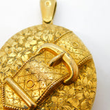 Victorian Large Sterling Silver Gilt Aesthetic Sweetheart Locket Antique 1886 Birmingham