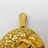 Victorian Large Sterling Silver Gilt Aesthetic Sweetheart Locket Antique 1886 Birmingham