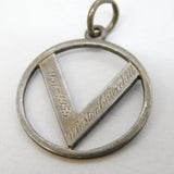 Sterling Silver 'V for Victory' Winston Churchill Pendant Vintage 1954 London