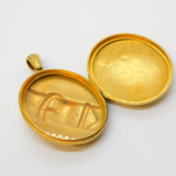 Victorian Large Sterling Silver Gilt Aesthetic Sweetheart Locket Antique 1886 Birmingham