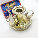 Georgian Sterling Silver Gilded 'Go-To-Bed' Chamber Stick 1815 London Antique