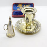 Georgian Sterling Silver Gilded 'Go-To-Bed' Chamber Stick 1815 London Antique