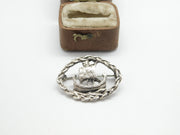 Scottish Sterling Silver Celtic War Ship Brooch Pin 1954 Glasgow Vintage