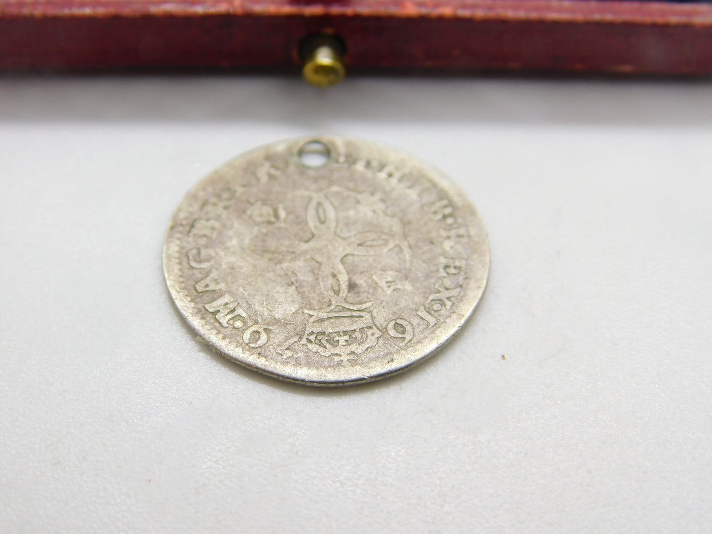 King Charles II Silver Sixpence Coin 1679 Fair Condition Drilled Early Antique